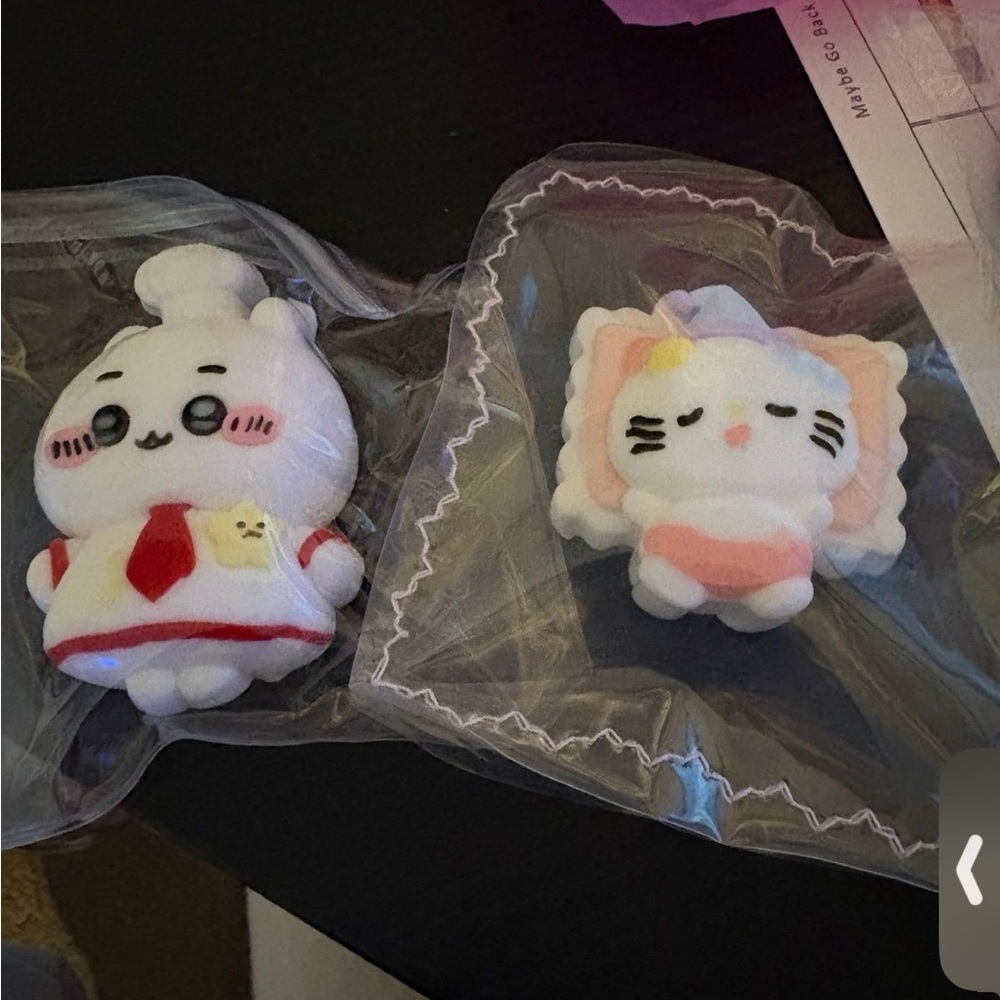 Bundle of 2 taba squishy fidget toys . One in the image of hello kity